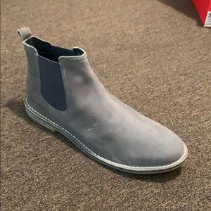 Gray ankle boots
